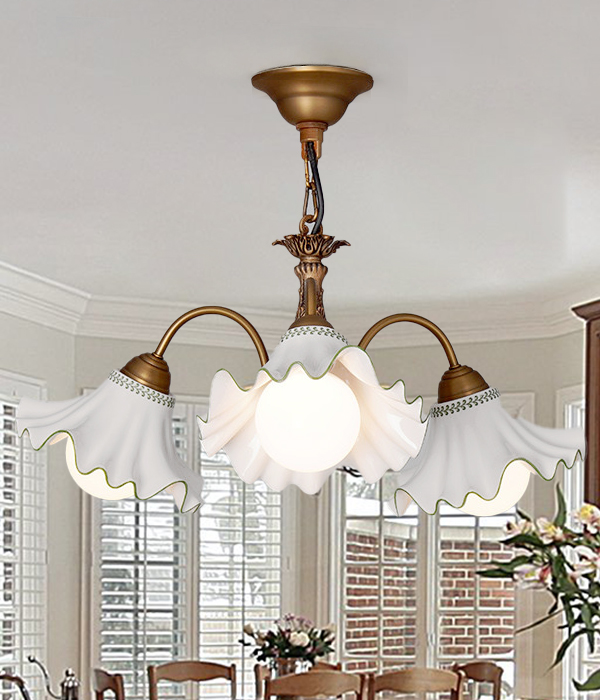 드니로 3등 원형 도자기식탁등 펜던트조명