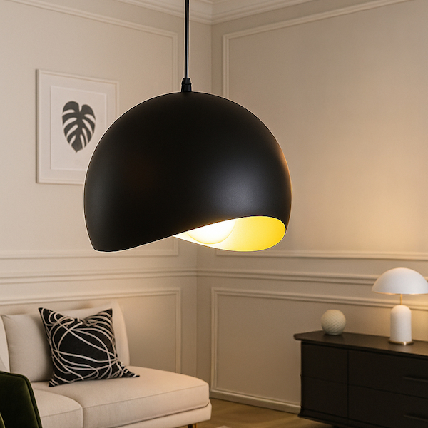 웨이브 1등 펜던트조명 P/D 흑+금