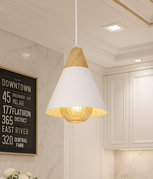 루카 1등 펜던트조명 P/D 우드